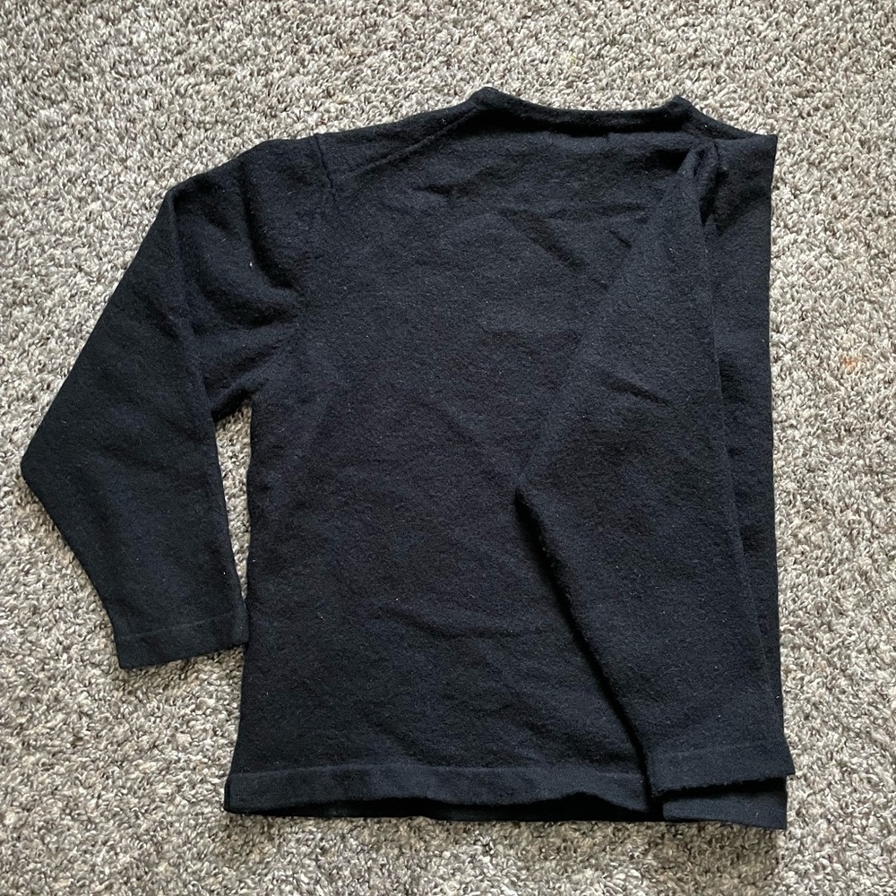 Black mock-neck sweater